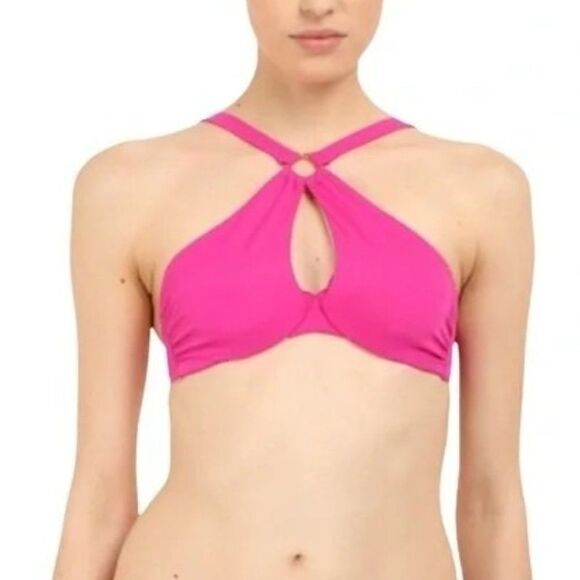 L'Agent by Agent Provocateur Adrina Underwire Cut Out Bikini Top Pink Small - Picture 1 of 8